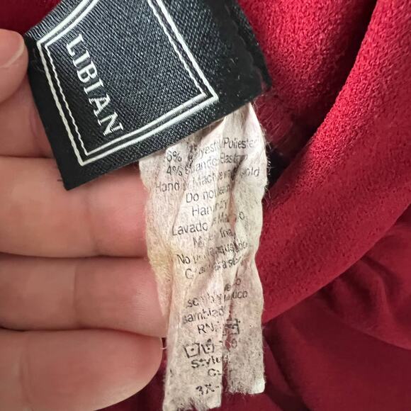 Libian Womens Dress 3X Vtg Ruffle Overlay Party Cocktail Wedding Guest Stretch - Picture 8 of 9